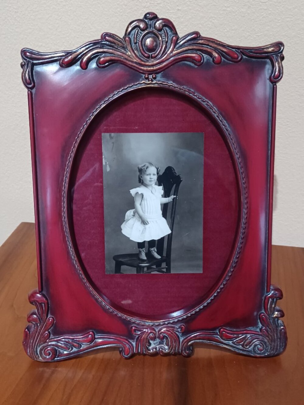 Antique Framed Photograph Victorian Decor Child Little Girl Ornate (6x4, 11x13)